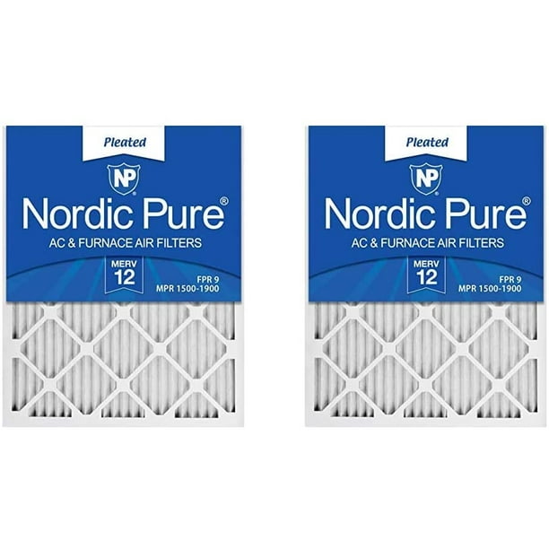 Nordic Pure 25x25x1 MERV 12 Pleated AC Furnace Air Filters 2 Pack Nordic Pure 25x25x1 MERV 12 Pleated AC Furnace Air Filters 2 Pack